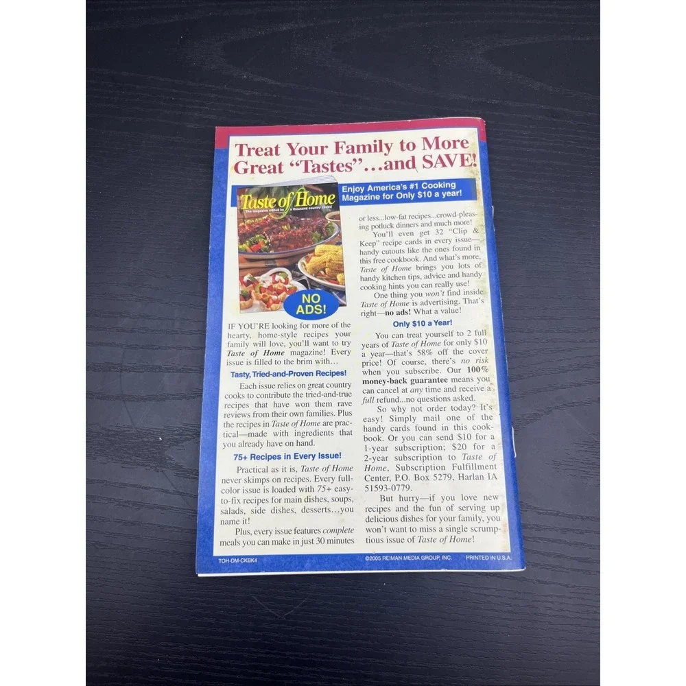 Taste of Home Family Favorites 10th Anniversary 2002 Cookbook Recipes